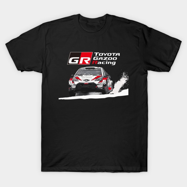 GR YARIS WRC ICE DRIFT Sebastien Ogier T-Shirt by cowtown_cowboy